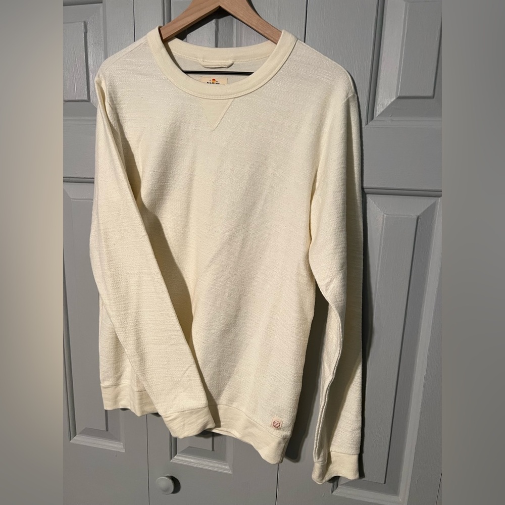 Marine Layer Men’s size Small Textured Cream Crewneck Sweatshirt